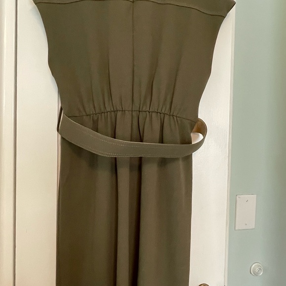 Fall ready Olive Green Calvin Klein Belted Dress - Picture 2 of 7